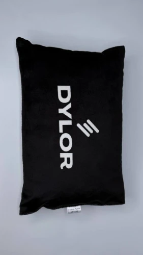 Подушка DYLOR черная, логотип в середине, без принта